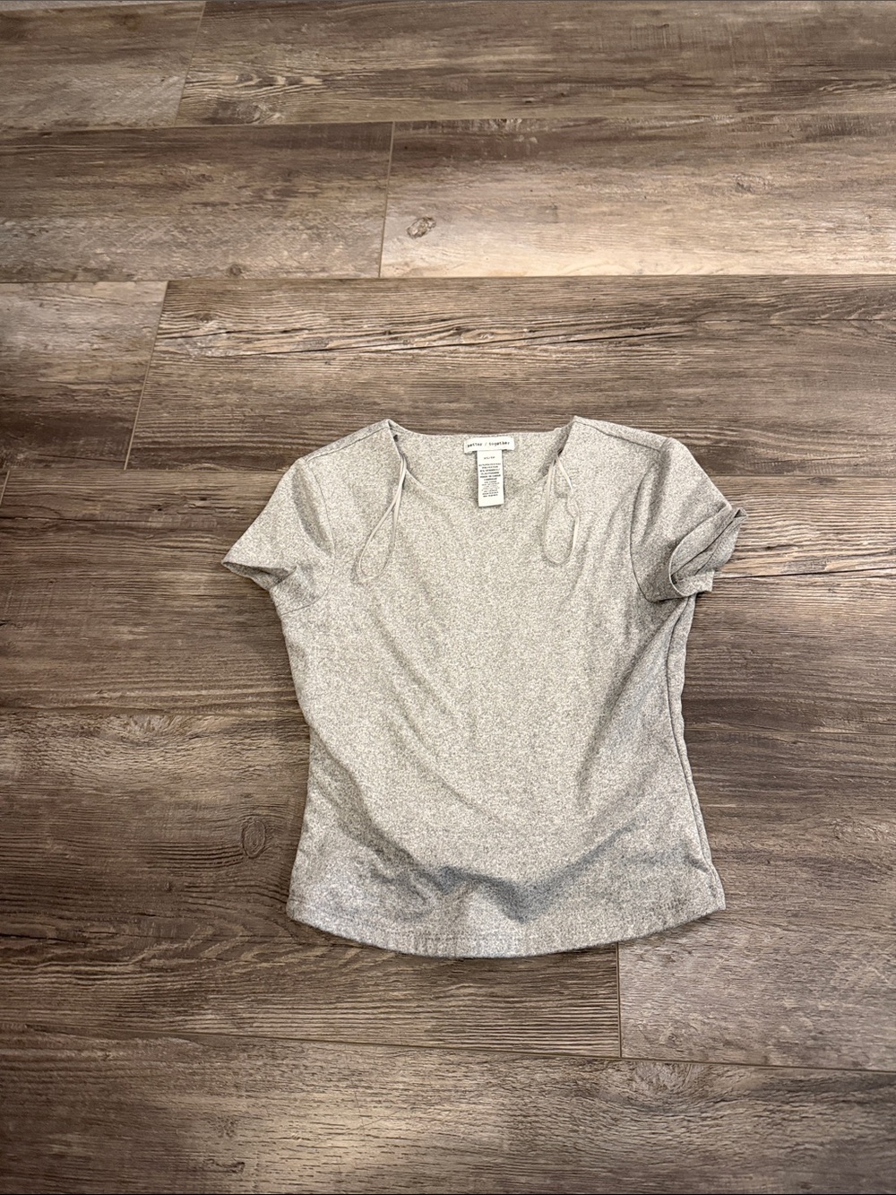 Better Together  Silver Tie Short Sleeve Top